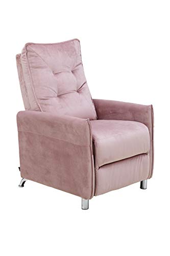 Astan Hogar Sillón Relax con Reclinación Manual, Tapizado en Terciopelo, Modelo Lui AH-AR30800RS, Rosa,