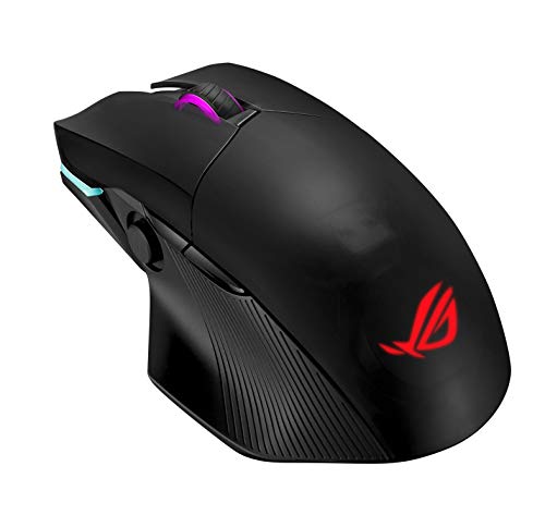 ASUS ROG Chakram - Ratón inalámbrico RGB de Gaming (Carga Qi, Joystick programable, Tres Modos de conexión, Cable, 2,4 GHz, Bluetooth, Sensor avanzado de 16000 dpi, Aura Sync) Negro