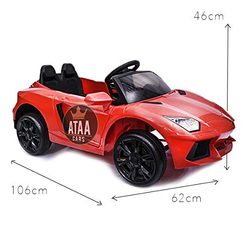 ATAA Coche eléctrico niños Super Deportivo 12v con Mando Remoto - Potente batería 12v - Rojo