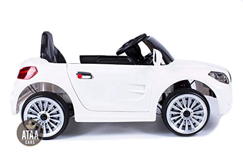 ATAA X5 Berlina 12v Style Mando Remoto - Blanco - Coche eléctrico para niño y niña, batería de 12v y Mando para Padres