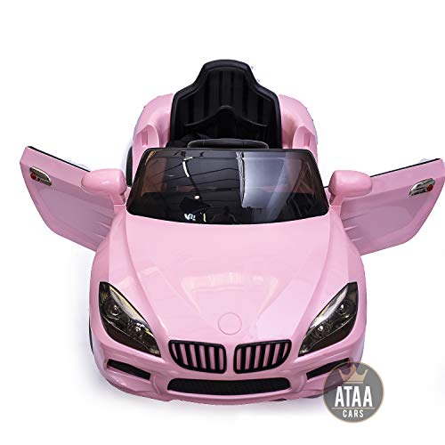 ATAA X5 Berlina 12v Style Mando Remoto - Rosa - Coche eléctrico para niño y niña de Color Rosa, batería de 12v et Mando para Padres