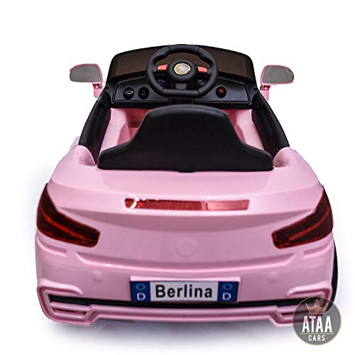 ATAA X5 Berlina 12v Style Mando Remoto - Rosa - Coche eléctrico para niño y niña de Color Rosa, batería de 12v et Mando para Padres