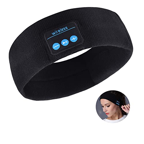 Auriculares de Dormir Bluetooth 5.0 Sleep Eye Mask, 3D Sleepphones inalámbricos Sleeping Travel Music Eye Cover con altavoz estéreo HD ultrafino （diadema）