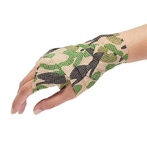 Autoadherente Wrap - 12 unidades de cinta de camuflaje cohesivo para veterinario de primeros auxilios deportes muñeca tobillo en 6 colores de camuflaje surtidos 5 pulgadas x 5 yardas