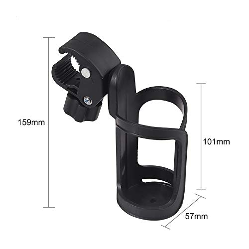 AUTOUTLET 2x Portavasos para Cochecito, Portavasos Copa Universal 360 °, Portabotellas para Bicicleta Ayuda, para Cochecitos de Bebé y Sillas de Ruedas, Manillar de Silla de Paseo, Negro