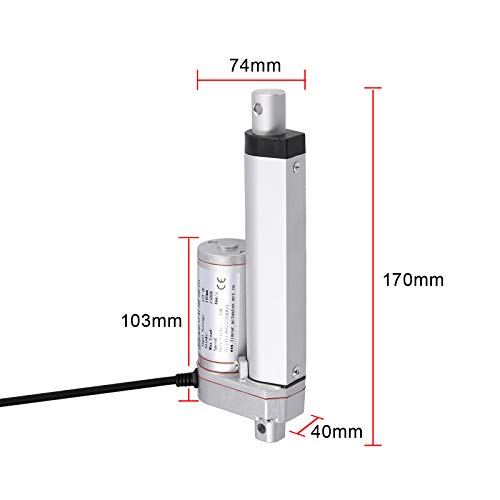 AUTOUTLET Actuador Lineal DC 12V 1500N 100mm Motor de Actuador Lineal Actuador Motor Elctrico Linear de Movimoiento de Elevador para Abridor de Puerta Eléctrico de Coche RV