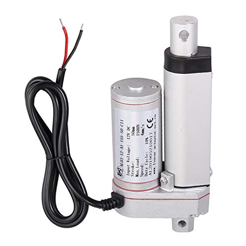 AUTOUTLET Actuador Lineal DC 12V 1500N 50mm Motor de Actuador Lineal Actuador Motor Elctrico Linear de Movimoiento de Elevador para Abridor de Puerta Eléctrico de Coche RV