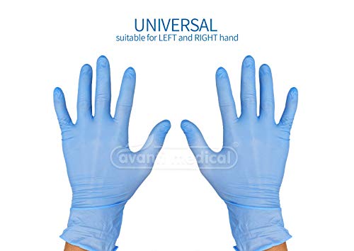 Avanti - Guantes desechables nitrilo 100 piezas sueltas - Guantes quirurgicos - Guantes sin latex y sin polvo para exámenes, limpieza, trabajo - Talla S - Adultos y niños - Apto para ambas manos