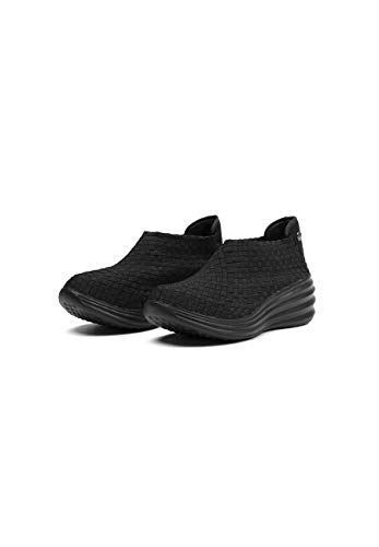 B M BERNIE MEV NEW YORK Rise Gem Heel Wedge - Zapatilla de cuña de 6cm para Mujer, Negro (Black), 38 EU