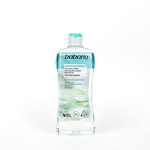 Babaria – Agua Micelar Bifásica con Aloe Vera para pieles normales/mixtas - 400 ml