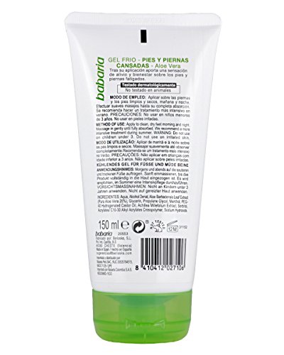 Babaria - Gel Frío Piernas Cansadas - Hidratante y antiinflamatorio - 150ml