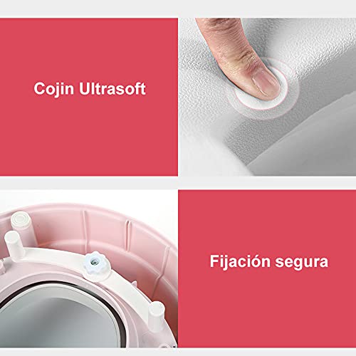 Babify Reductor WC para niños - Adaptador para Inodoro - De 1 a 8 Años - 2 Cojínes Antideslizante Incluidos - Facil Limpieza - Color Blanco/Gris