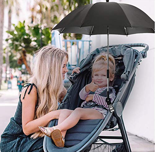 Babify Sombrilla Parasol Universal para Cochecitos de bebé y Sillas se paseo. Color Negro