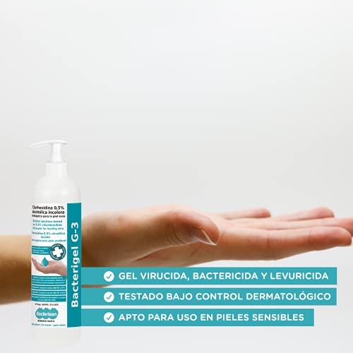 BACTERISAN Bacterigel G-3 750Ml | Gel de Manos Desinfectante Autosecante| Antiséptico para la Piel Sana | Testado Bajo Control Dermatológico y Pediátrico | Bacterisan 750 ml