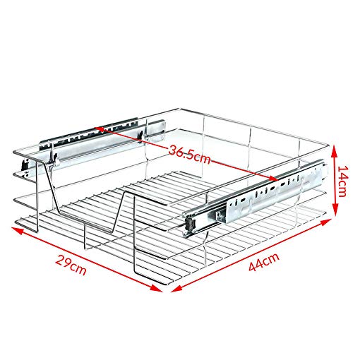 BAKAJI - Cajón telescópico para Muebles de Cocina - Cesta de Almacenamiento extraíble - Ahorra Espacio - Riel de Acero Inoxidable - Medidas 40 cm