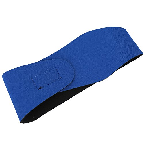 Banda para nadar, Banda de Cabeza para Natación, niños adultos natación oreja banda de neopreno elástico Hairband protección para los oídos ajustable para nadar(L-Azul)