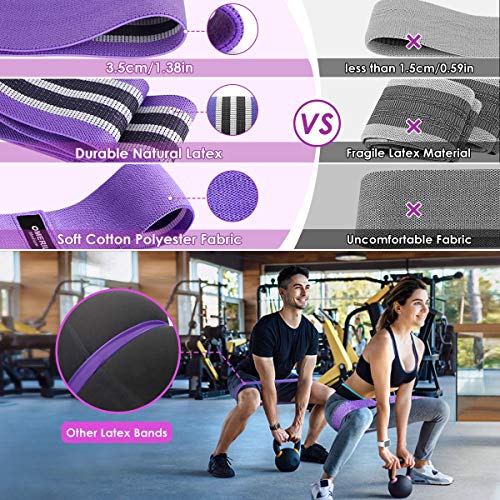 Bandas de Resistencia de Tela, Cintas Elasticas Musculacion 3 Niveles de Ejercicios, Bandas Elasticas Fitness Antideslizantes para Gluteos/Cadera/Piernas/Brazos/Crossfit/Mujer/Hombre(3 PCs)