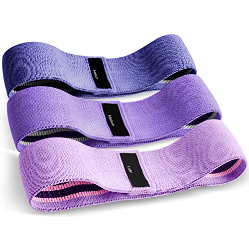 Bandas de Resistencia de Tela, Cintas Elasticas Musculacion 3 Niveles de Ejercicios, Bandas Elasticas Fitness Antideslizantes para Gluteos/Cadera/Piernas/Brazos/Crossfit/Mujer/Hombre(3 PCs)