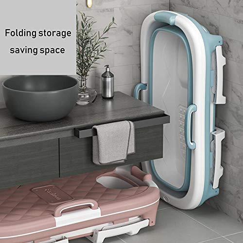 Bañera para Adultos,Bañera de plástico espesada,Bañera Plegable Portátil Hogar,Bañera para Natación para Bebés Hogar,para Uso Al vapor,Casa Sauna (Azul) (115 * 62 * 52 cm)