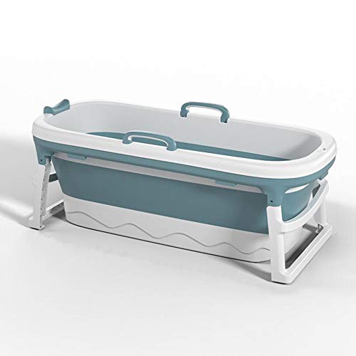 Bañera para Adultos,Bañera de plástico espesada,Bañera Plegable Portátil Hogar,Bañera para Natación para Bebés Hogar,para Uso Al vapor,Casa Sauna (Azul) (115 * 62 * 52 cm)