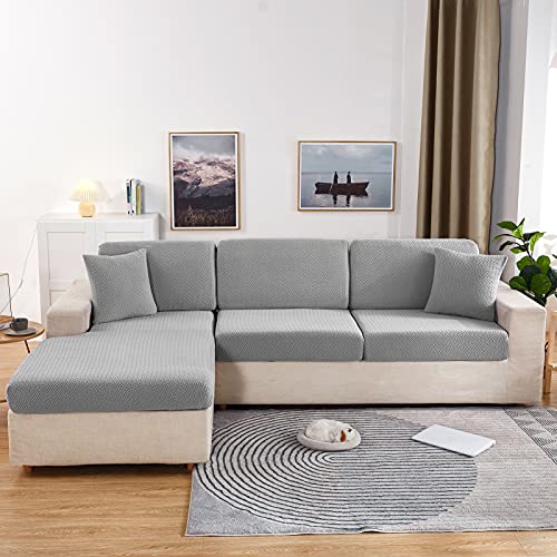 BAOFI Funda de Sofa Elastica, Cubre de Cojín Sofa Algodon, Universal Protector de Sofá para Sofá Esquinero Composable en Forma de L con Chaise Longue, Funda de Respaldo para Sofá