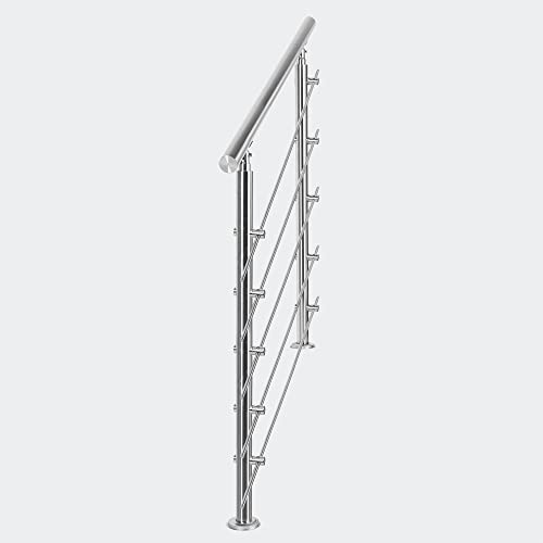 Barandilla acero inox 5 varillas 180cm Pasamanos escalera Parapeto