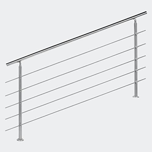 Barandilla acero inox 5 varillas 180cm Pasamanos escalera Parapeto