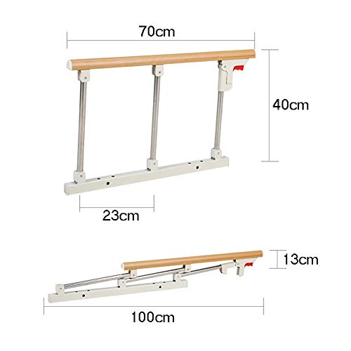 Barandilla de la cama Protector Lateral De Seguridad De Riel De Cama Plegable For Adultos Mayores, Adultos Asistente De Manija Barrera De Cama Barandilla De Metal For Hospital Hospital (Tamaño: 70x40