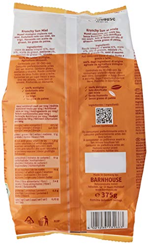 Barnhouse Krunchy Sun Muesli Cereales Ecológico, Vegetariano, Miel, 375 G