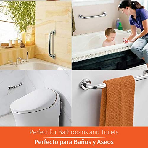 Barra de Seguridad para Baño de Acero Inox • Barra de agarre para baño de discapacitados • Barra de Baño Minusvalidos • Acabado Mate (No Brillo) (600 mm)