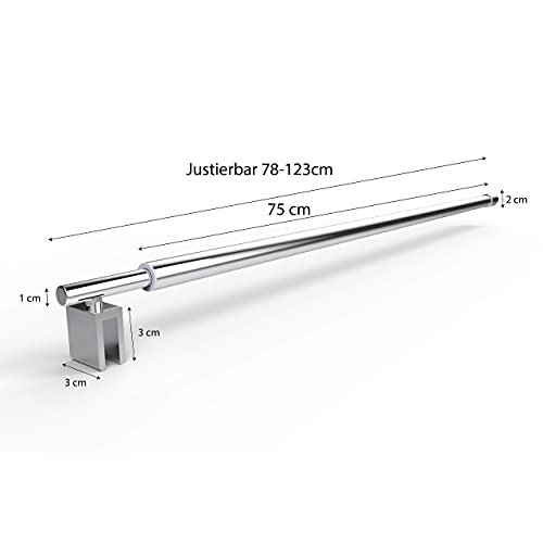 Barra estabilizadora telescópica para mamparas de ducha, cristal de 6 mm – 10 mm, ajustable 78 – 123 cm