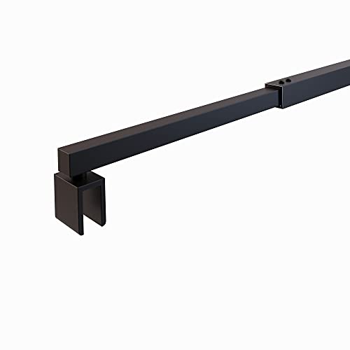 Barra estabilizadora telescópica para mamparas de ducha, cristal de 6 mm – 10 mm de grosor de 70 – 118 cm, barra estabilizadora 22BM, color negro