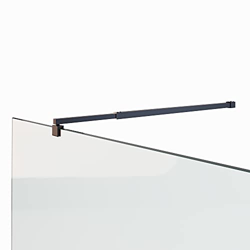 Barra estabilizadora telescópica para mamparas de ducha, cristal de 6 mm – 10 mm de grosor de 70 – 118 cm, barra estabilizadora 22BM, color negro