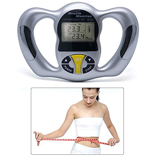 Báscula de grasa corporal inalámbrica digital LCD IMC peso de mano grasa corporal grasa grasa corporal agua herramienta de detección de masa muscular medidor de grasa analizador escala plata