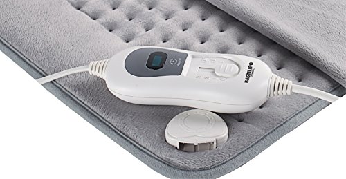 Bastilipo - Almohadilla Ergonómica Eléctrica para cervicales y espalda, con calor terapéutico, especialmente indicada para dolores de espalda y cervicales - 100W - Mod. AC-100 -Color Gris