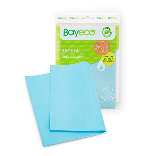 Bayeco - Bayeta cristales y baños - Solución perfecta para espejos, cristales y limpieza del baño - Bayeta microfibra con gran capacidad de absorción - No deja marcas y pelusas - 1 unidad