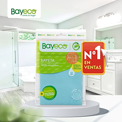 Bayeco - Bayeta cristales y baños - Solución perfecta para espejos, cristales y limpieza del baño - Bayeta microfibra con gran capacidad de absorción - No deja marcas y pelusas - 1 unidad