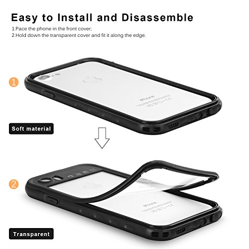 BDIG Funda Impermeable para iPhone 7/8/SE, IP68 Waterproof Carcasa Resistente al Agua con Protector de Pantalla Incorporado para iPhone SE/iPhone 7/iPhone 8