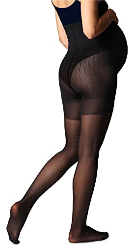 Be Mammy Medias Panty Premamá Mujer 40 DEN BE-1121 (Negro, M)