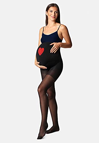 Be Mammy Medias Panty Premamá Mujer 40 DEN BE-1121 (Negro, M)