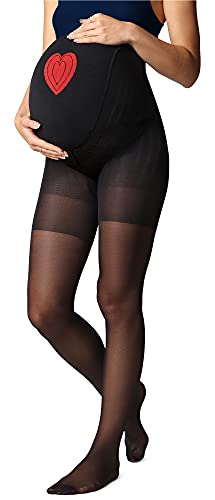 Be Mammy Medias Panty Premamá Mujer 40 DEN BE-1121 (Negro, M)