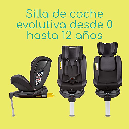 Bébé Confort EvolveFix, Silla de coche ISOFIX giratoria 360, 0-36 kg, Grupo 0/1/2/3 desde el nacimiento hasta los 12 años, Reclinable y evolutiva, Night Grey (gris)