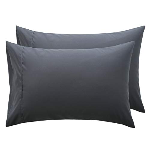 Bedsure Funda Almohada 70 Color - Juego de 2 Fundas Almohadas 40x70, Transpirable Suave Antiarrugas de Microfibra, 70x40 Gris Oscuro, sin Cremallera