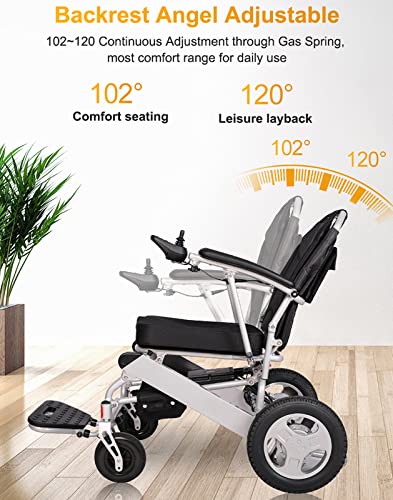 BeFormed Scooter De Silla De Ruedas Eléctrica Plegable Liviana Inteligente Portátil, Cómodo Respaldo Grande para Neumáticos para Ruedas Eléctrica Plegable Rápida, Familia Más Asegurada