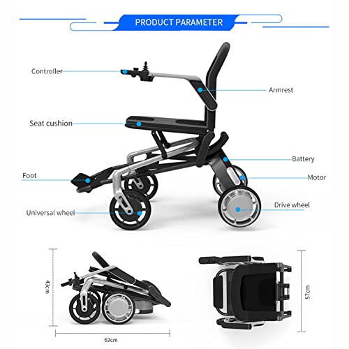 BeFormed Silla De Ruedas Eléctrica Plegable Silla De Viaje Portátil, Plegable En 1 Segundo Ahora. La Silla Eléctrica Más Liviana Y Compacta del Mundo (Solo 44 Lbs + 4.4 Lbs por Batería),Rojo