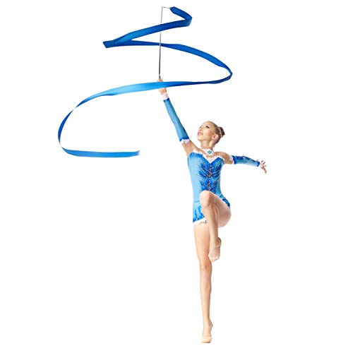 BEIFON 6Pcs 2 Metros Cintas de Danza Gimnasias Rítmicas Streamers Cintas de Baile Cinta con una da Vueltas, Giro de bastón, para Bailarinas Gimnasia Entrenamiento Actividades Divertidas