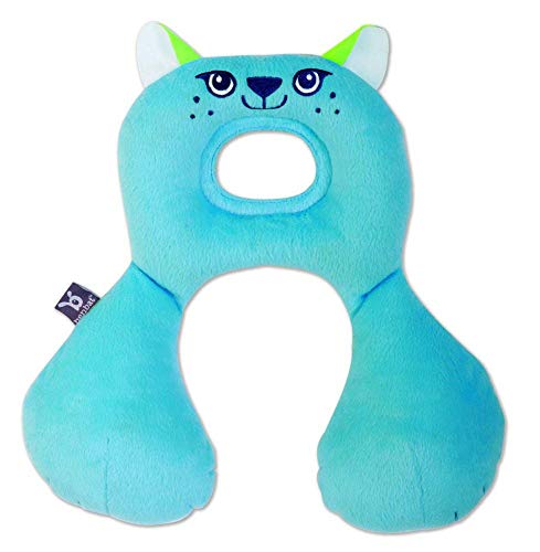 Ben Bat - Reposacabezas Coche Niño - Almohada Cervical Amigos de Viaje - Motivo Gato - Niños 1 a 4 años - Medidas 30 x 7.6 x 20 cm - Para Sillas de Auto - Soporta Cabeza y Cuello