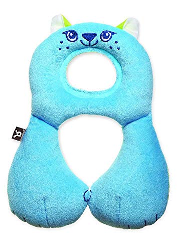 Ben Bat - Reposacabezas Coche Niño - Almohada Cervical Amigos de Viaje - Motivo Gato - Niños 1 a 4 años - Medidas 30 x 7.6 x 20 cm - Para Sillas de Auto - Soporta Cabeza y Cuello