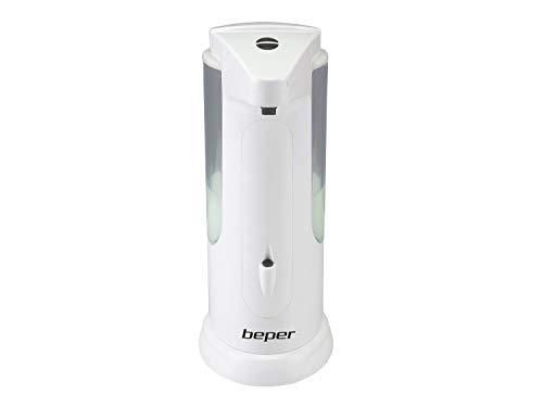 Beper P201UTP004 Dispensador automático jabón y Gel desinfectante, , Dispensación Ajustable, Sensor de precisión, Protección Anti-caída, Capacidad de 370ml, Blanco