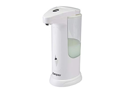 Beper P201UTP004 Dispensador automático jabón y Gel desinfectante, , Dispensación Ajustable, Sensor de precisión, Protección Anti-caída, Capacidad de 370ml, Blanco